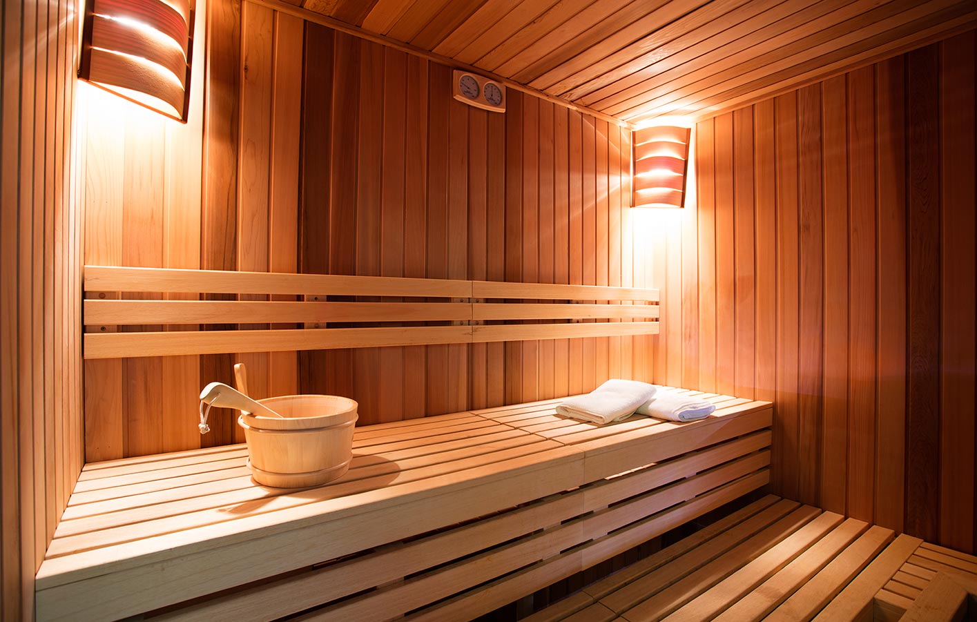 herkömmliche, klassische Sauna, Trockensauna von Innen